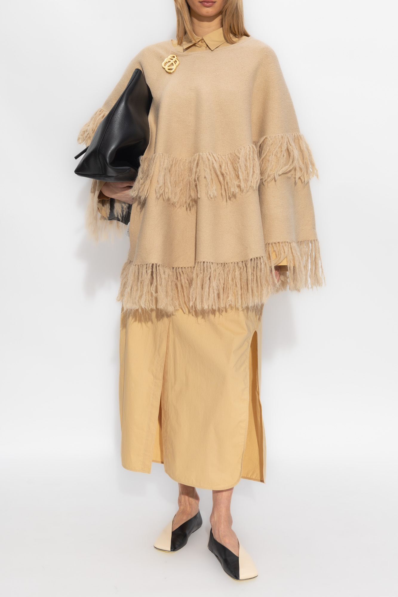 Beige Dixi poncho By Malene Birger Domaine pignadaShops Seychelles